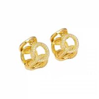 1 Pair Fashion Geometric Copper Inlay Zircon Earrings main image 3