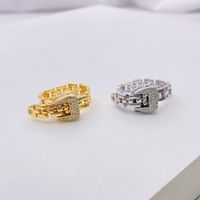 1 Piece Simple Style Snake Copper Plating Inlay Zircon Women's Rings Bracelets main image 1