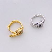 1 Piece Simple Style Snake Copper Plating Inlay Zircon Women's Rings Bracelets main image 2
