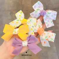 Sweet Solid Color Flower Bow Knot Polyester Hair Clip 2 Pieces main image 8