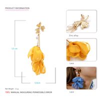 1 Pair Fashion Flower Cloth Pearl Inlay Rhinestones Women's Drop Earrings main image 2