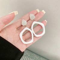 1 Pair Simple Style Irregular Plastic Resin Hollow Out Women's Drop Earrings sku image 1