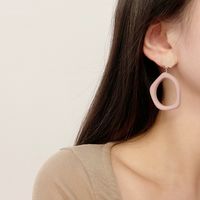 1 Pair Simple Style Irregular Plastic Resin Hollow Out Women's Drop Earrings sku image 5