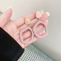 1 Pair Simple Style Irregular Plastic Resin Hollow Out Women's Drop Earrings sku image 2