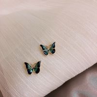 1 Pair Fashion Butterfly Alloy Enamel Plating Women's Ear Studs sku image 1