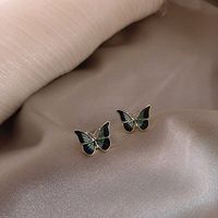 1 Paar Mode Schmetterling Legierung Emaille Überzug Frau Ohrstecker main image 1