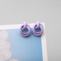 1 Pair Simple Style Solid Color Alloy Patchwork Women's Ear Studs sku image 1