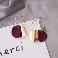 Wholesale Jewelry 1 Pair Vintage Style Color Block Alloy Gold Plated Drop Earrings sku image 1