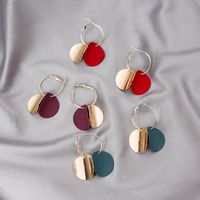 Wholesale Jewelry 1 Pair Vintage Style Color Block Alloy Gold Plated Drop Earrings main image 1