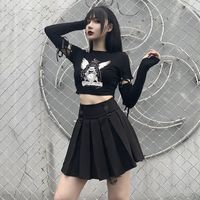 Women's T-shirt Long Sleeve T-shirts Patchwork Punk Printing main image 4