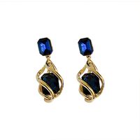 1 Pair Simple Style Square Alloy Inlay Rhinestones Women's Earrings main image 2
