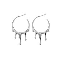 1 Pair Fashion Solid Color Plating Alloy Silver Plated Earrings main image 4
