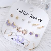 1 Set Fashion Heart Shape Alloy Patchwork Plating Gold Plated Women's Earrings main image 5