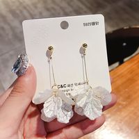 1 Pair Simple Style Flower Alloy Shell Patchwork Women's Drop Earrings main image 3