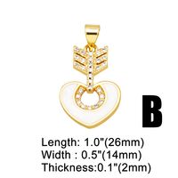 1 Piece Fashion Cross Star Moon Copper Enamel Plating Inlay Zircon 18k Gold Plated Pendants Jewelry Accessories main image 2