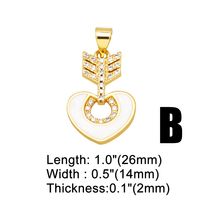 1 Piece Fashion Cross Star Moon Copper Enamel Plating Inlay Zircon 18k Gold Plated Pendants Jewelry Accessories sku image 2