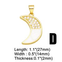 1 Piece Fashion Cross Star Moon Copper Enamel Plating Inlay Zircon 18k Gold Plated Pendants Jewelry Accessories sku image 4