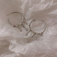 1 Pair Fashion Solid Color Plating Alloy Silver Plated Earrings main image 3