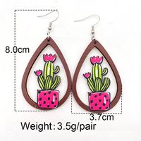 1 Pair Fashion Cactus Wood Women's Drop Earrings main image 5