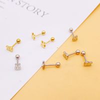 1 Piece Fashion Star Metal Plating Inlay Zircon Women's Ear Studs main image 5