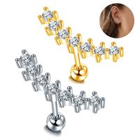 1 Pièce Mode Star Métal Placage Incruster Zircon Femmes Boucles D'oreilles main image 4