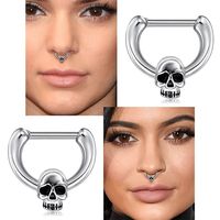 1 Piece Fashion Crown Skull Stainless Steel Plating Inlay Artificial Gemstones Nose Ring main image 1
