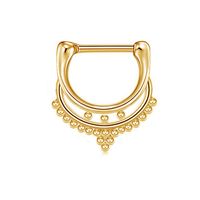1 Piece Fashion Crown Skull Stainless Steel Plating Inlay Artificial Gemstones Nose Ring sku image 3