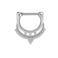 1 Piece Fashion Crown Skull Stainless Steel Plating Inlay Artificial Gemstones Nose Ring sku image 1