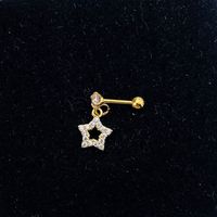 1 Piece Lady Star Inlay Stainless Steel Zircon Ear Studs sku image 24