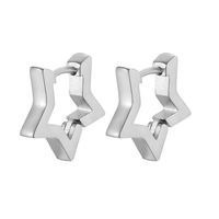 1 Pair Simple Style Star Stainless Steel Plating Hoop Earrings sku image 1