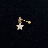 1 Piece Lady Star Inlay Stainless Steel Zircon Ear Studs sku image 20