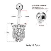 1 Piece Sweet Heart Shape Stainless Steel Plating Inlay Zircon Women's Belly Ring main image 4