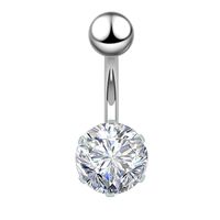 1 Piece Sweet Heart Shape Stainless Steel Plating Inlay Zircon Women's Belly Ring sku image 9