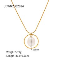 1 Piece Fashion Round Stainless Steel Freshwater Pearl Plating Necklace sku image 1