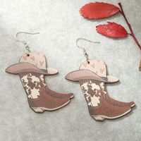 1 Pair Cowboy Style Lips Shoe Wood Women's Drop Earrings main image 2