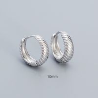 1 Pair Simple Style Twist Sterling Silver Plating Hoop Earrings sku image 3
