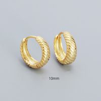 1 Pair Simple Style Twist Sterling Silver Plating Hoop Earrings sku image 4