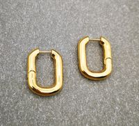 1 Pair Fashion U Shape Brass Plating Earrings sku image 1