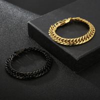 Hip-Hop Solid Color Stainless Steel 18K Gold Plated Bracelets In Bulk main image 3