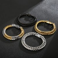 Hip Hop Einfarbig Rostfreier Stahl 18 Karat Vergoldet Armbänder In Masse main image 9