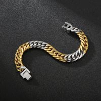Hip-Hop Solid Color Stainless Steel 18K Gold Plated Bracelets In Bulk main image 5
