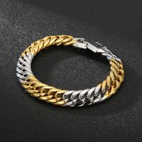 Hip-Hop Solid Color Stainless Steel 18K Gold Plated Bracelets In Bulk main image 7
