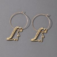 1 Pair Exaggerated Animal Dinosaur Alloy Plating Inlay Artificial Diamond Women's Drop Earrings main image 2