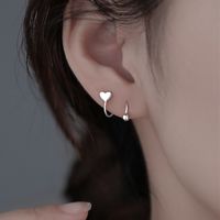 Fashion Simple Style Star Heart Shape Copper Heart Plating Metal Gold Plated Silver Plated Women's Earrings main image 1