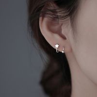 Fashion Simple Style Star Heart Shape Copper Heart Plating Metal Gold Plated Silver Plated Women's Earrings sku image 2