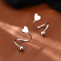 Fashion Simple Style Star Heart Shape Copper Heart Plating Metal Gold Plated Silver Plated Women's Earrings main image 2