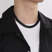 Wholesale Hip-hop Solid Color Stainless Steel Necklace main image 9
