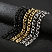Hip-Hop Solid Color Stainless Steel Patchwork 18K Gold Plated Men'S Necklace main image 1