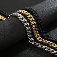 Hip-Hop Solid Color Stainless Steel Patchwork 18K Gold Plated Men'S Necklace main image 4
