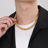 Hip-Hop Solid Color Stainless Steel Patchwork 18K Gold Plated Men'S Necklace main image 7